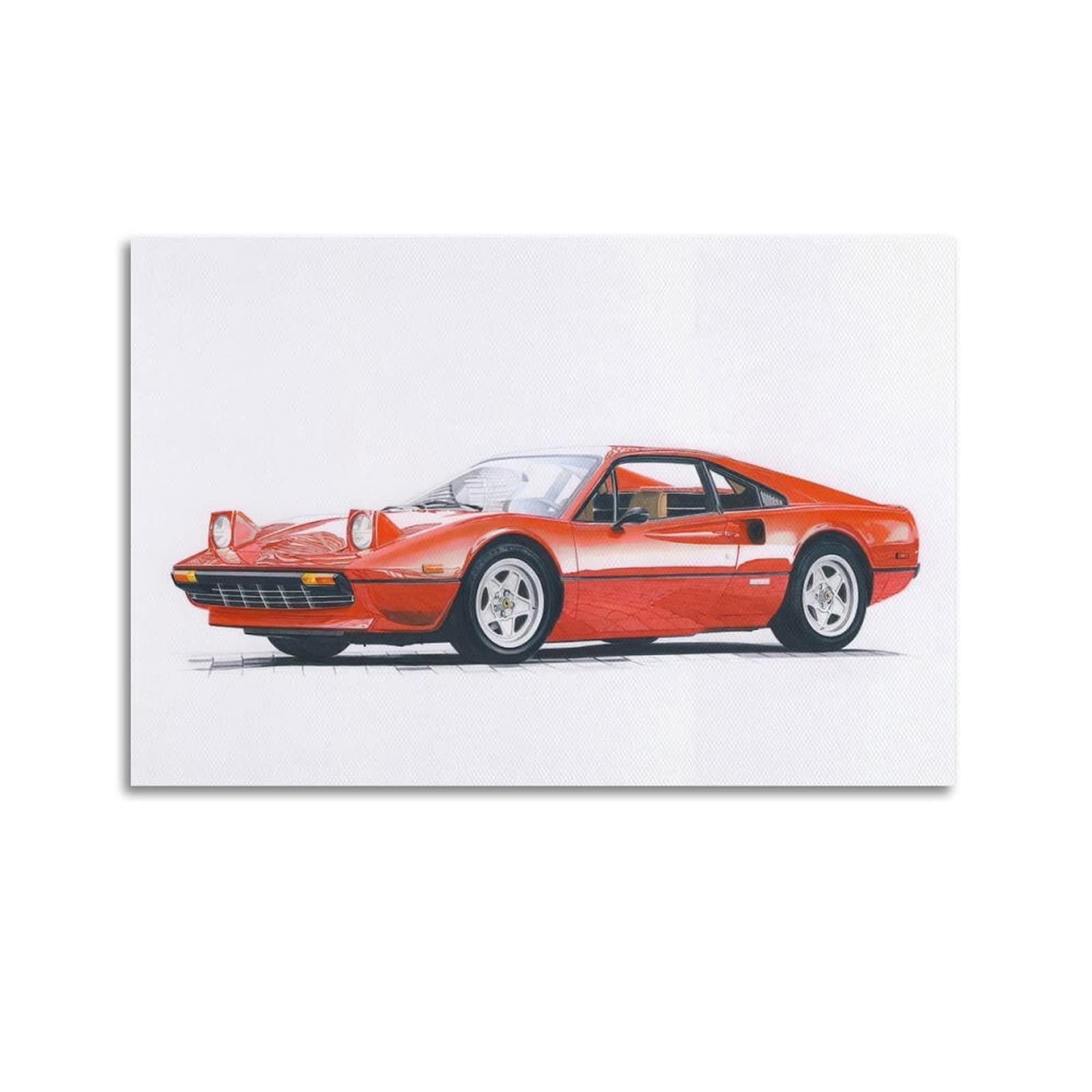 Classic Supercar Poster for Ferrari 308 GTB Art Racing Car Sports Car Poster Decorative Painting Canvas Wall & Art Picture Print Modern Family Bedroom Decor 16x24inch(40x60cm)