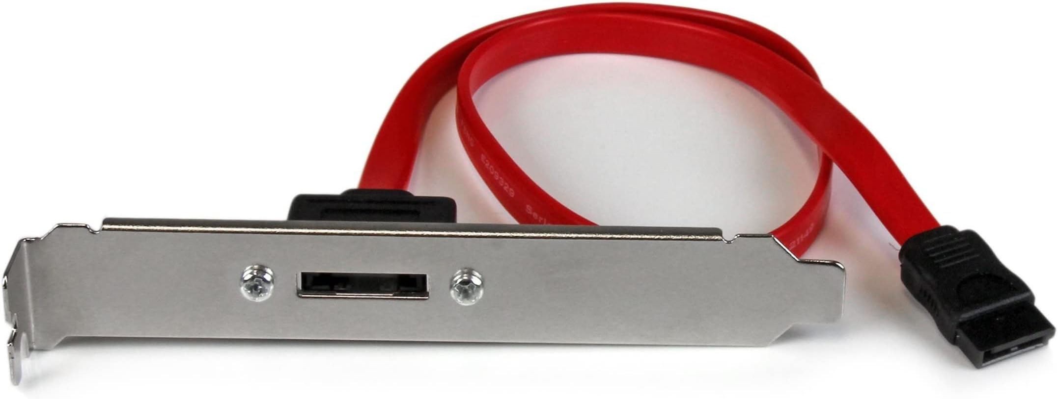 StarTech.com 18in 1 Port SATA to eSATA Plate Adapter - External SATA Plate - 6Gbps eSATA Port - Internal SATA to eSATA Adapter - 18 inch (ESATAPLT18IN)