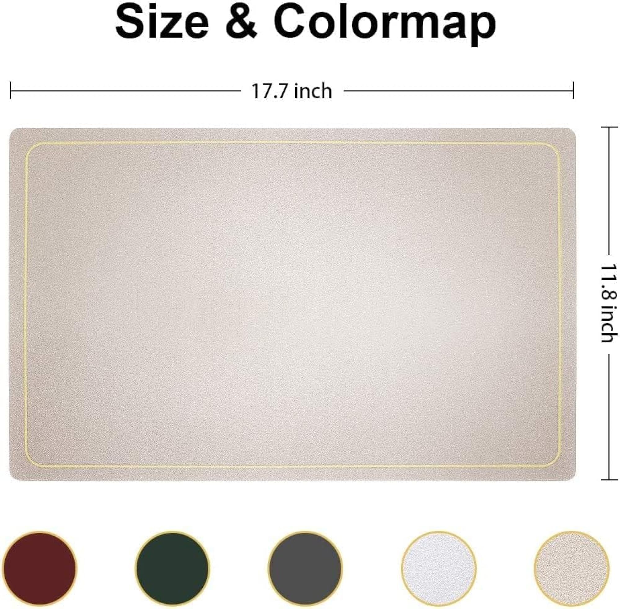 Elegant Leather Placemats, Waterproof Washable Indoor Dining Table