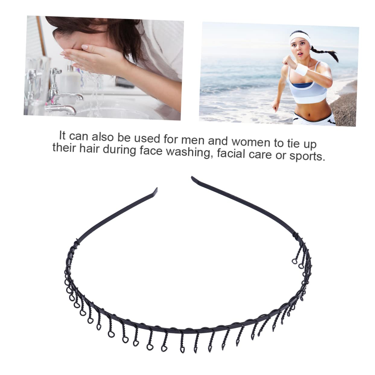 Healeved 0pezzi Fascia Per Nera Con Denti Da Accessori Semplici e Pratici Per Donne e Ragazze Per Feste e Uso Quotidiano