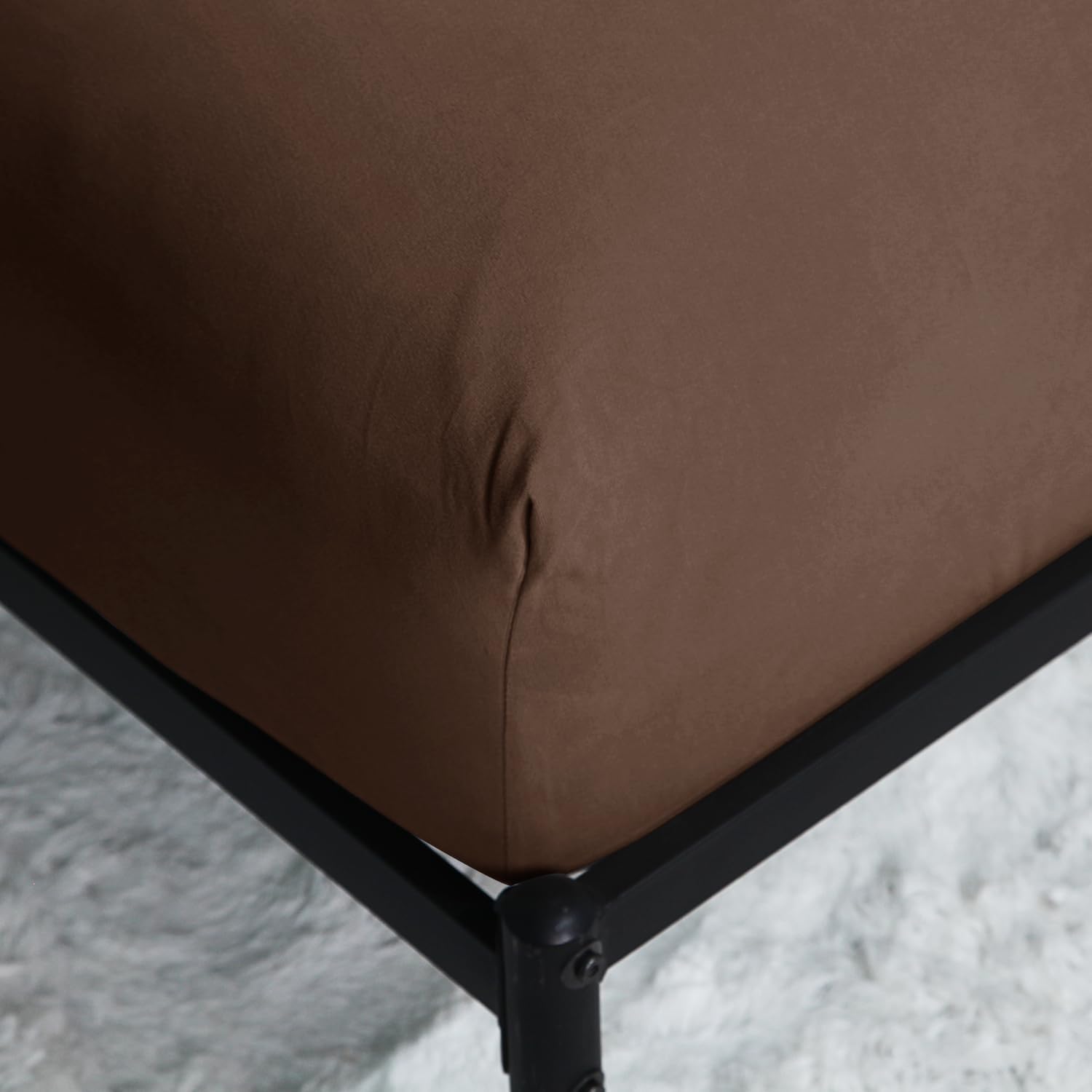 Marquess Flannel Sheet Set-Soft & Comfortable Bedding Sheet, Easy Care Ultra Warm & Luxurious 4-Piece Bedding Collection (Brown, Full)