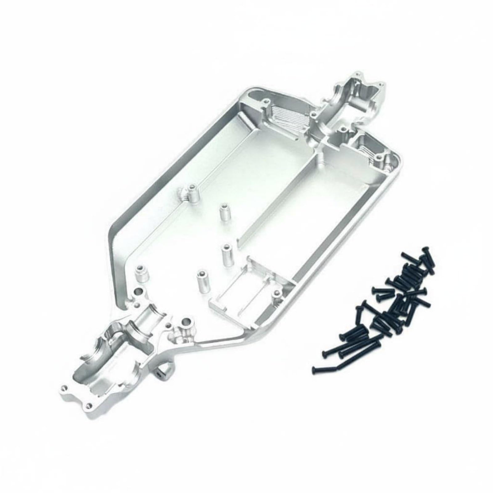 Chasis para Coche RC Chasis Base Bastidor Placa de Montaje en Aluminio 6061 de Alto Rendimiento Ofrece Anclajes Precisos y Mayor Solidez Compatible, Plata