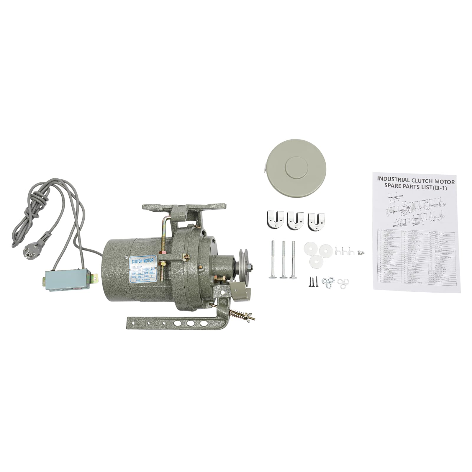 Motor de máquina de coser industrial, 400 W, 2850 rpm, 1/2 HP, motor de embrague, motor de máquina de coser, motor de repuesto