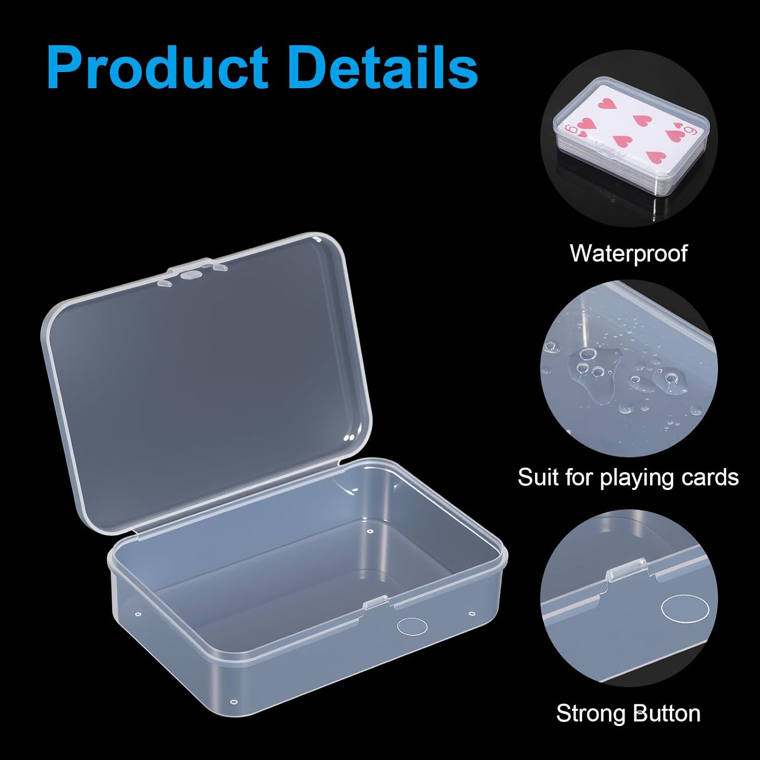 30PCS Playing Card Case, Clear Cards Holder Organizer, Small Plastic Storage Box for Trading, Gaming, Poker Cards, 3.74x2.56x1 Inch image 3