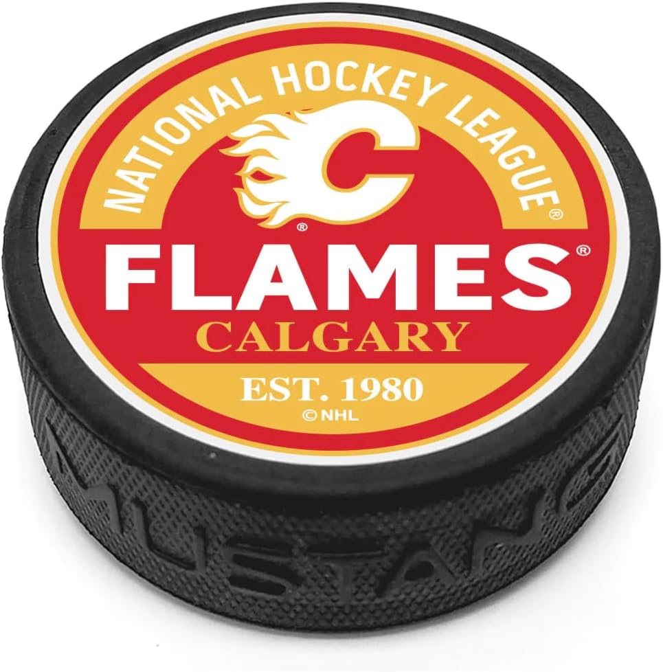 Sports Decor Calgary Flames Block Textured Puck