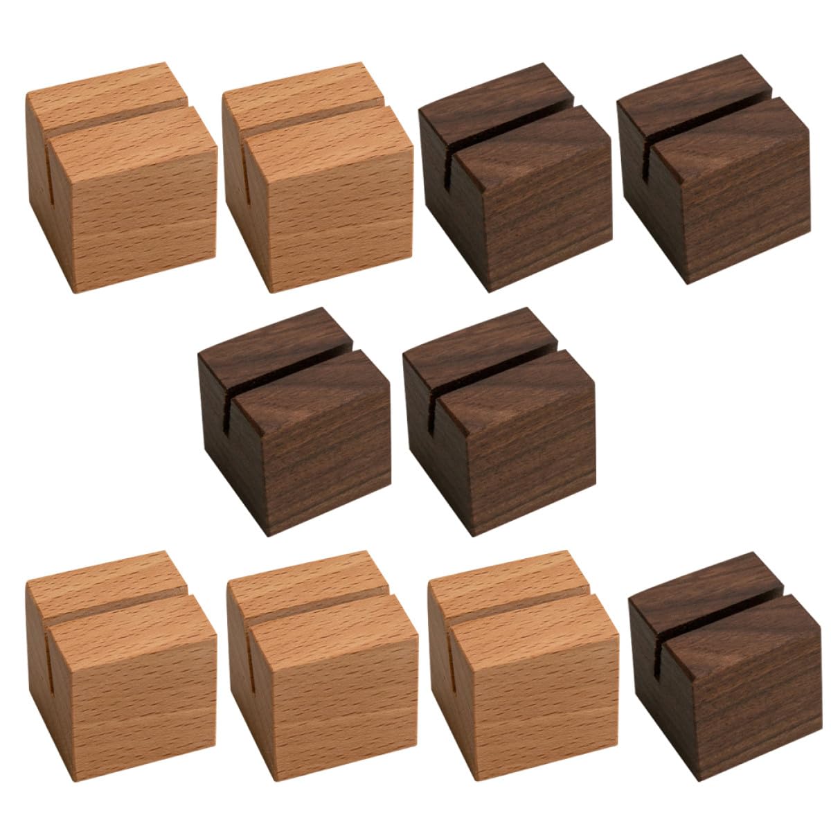 Porte-cartes de visite en bois support photo hêtre noyer organisateur bureau