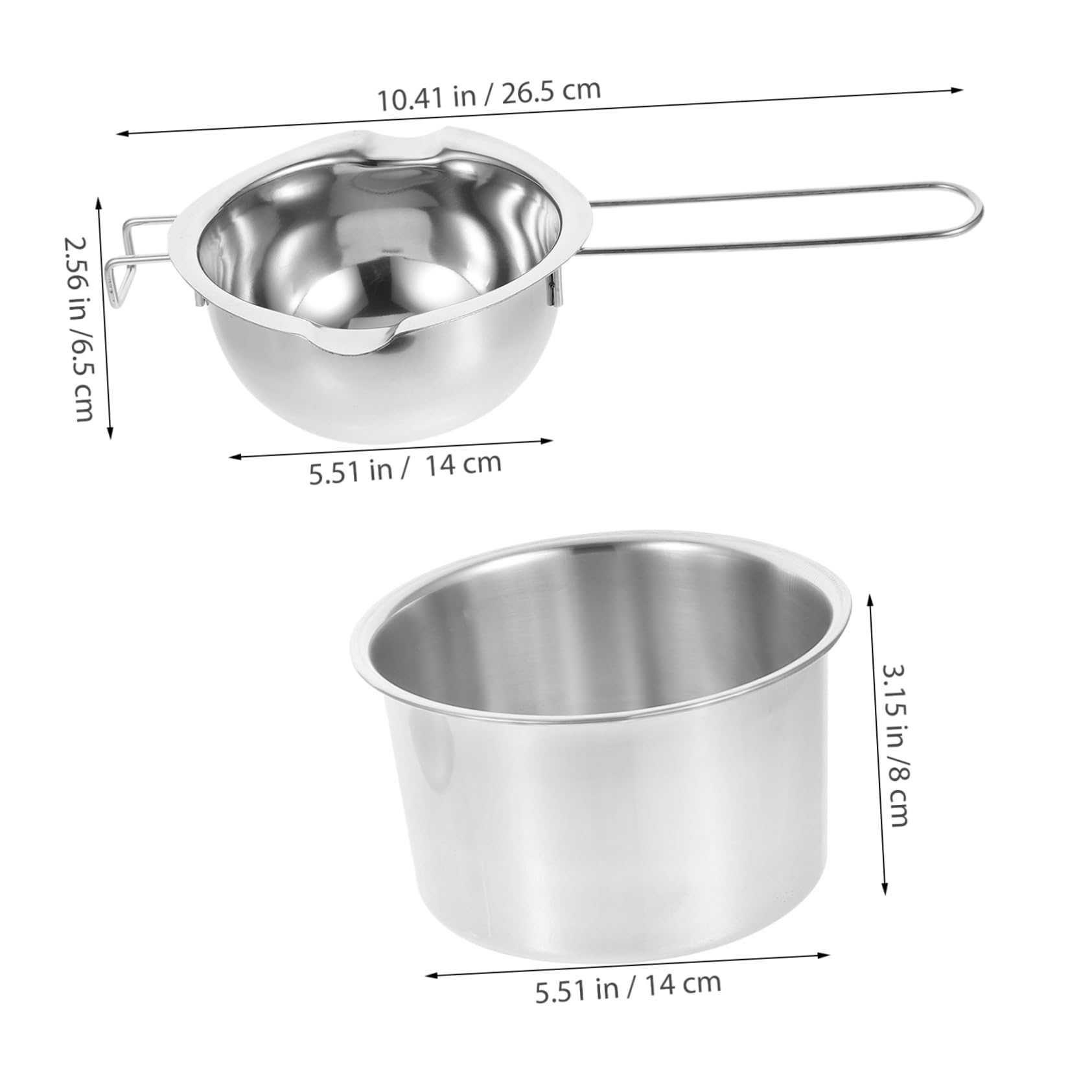 SEWACC 8 Piezas Vela Bricolaje Herramientas Para Derretir Velas Pote De Cera Crisol De Cera De Herramienta De Artesanía De s Kit De Bricolaje Silver Acero Inoxidable
