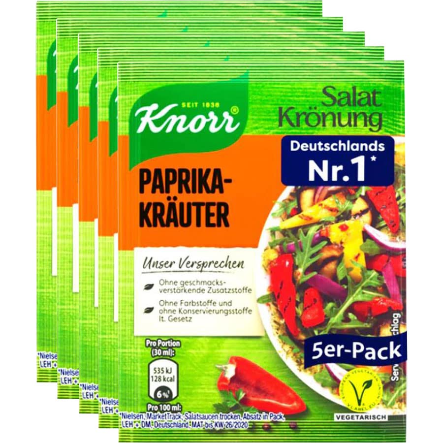KnorrSalat Kroenung Paprika-Kraeuter (Paprika Herb) 5-Pack 45g (5 x 9g)