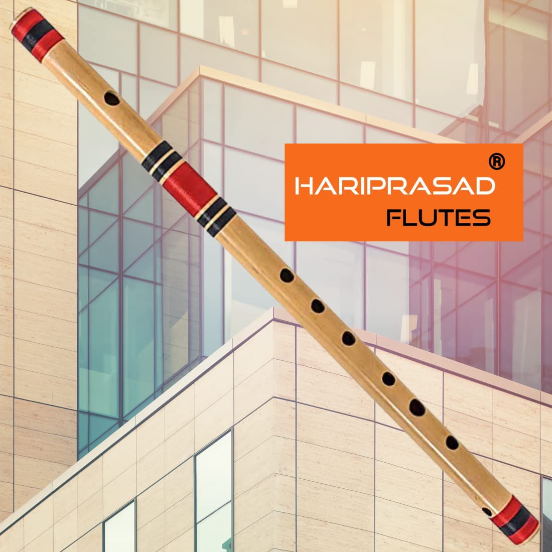 musical instrument original for Beginner C scale/natural right handed bamboo bansuri 19 Inch approx. (Red)