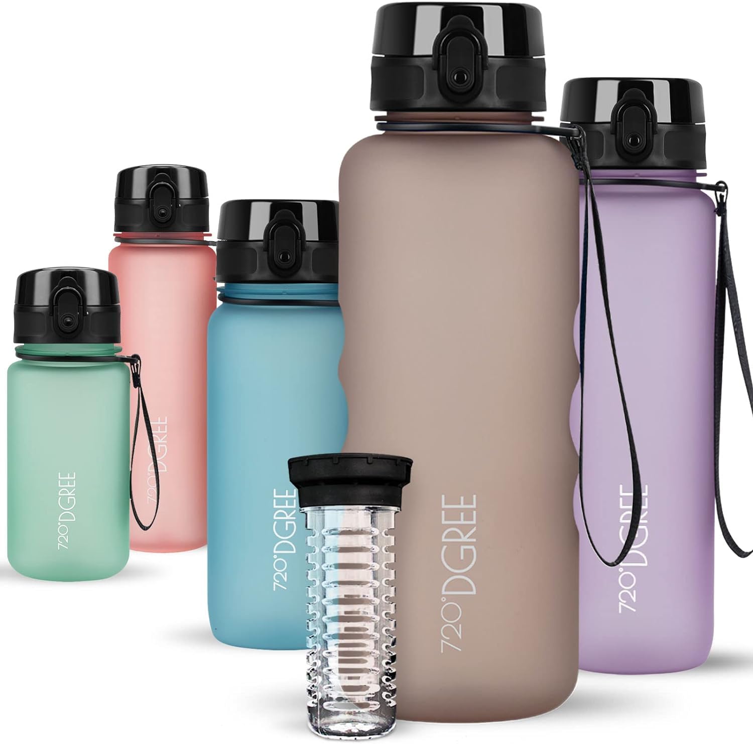 720°DGREE Botella Agua 1 Litro “uberBottle“ - Tamiz-Fruta, softTouch - Sin BPA, Prueba de Fugas, Reutilizable - Cantimplora, Water Bottle ideal para Deporte, Fitness, Gimnasio, Senderismo, Ciclismo — view 230