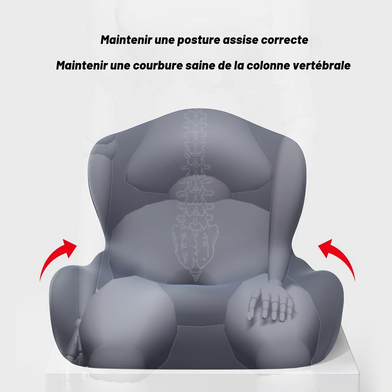 Coussin D'assise Orthopédique avec Soutien Lombaire,Coussin Ergonomique de Siège en Mousse Mémoire de Forme de L pour la Maison,la Voiture,Les Fauteuils Roulants et Les