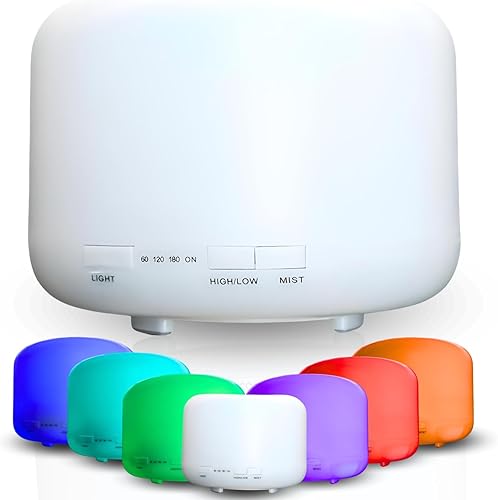Miniatura 9 de Mystic Romance Difusor de aceite esencial, humidificador de aromaterapia de 16.9 fl oz y luz nocturna para un ambiente relajante en la oficina en