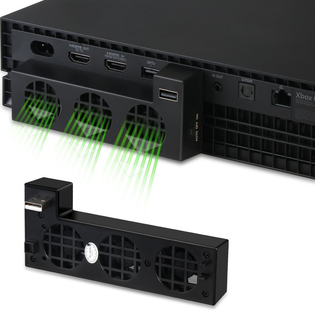 Xbox One X Cooling Fan, KONKY External USB Cooler with 3 Bulit-in Fans for Xbox One X Gaming Console Controller