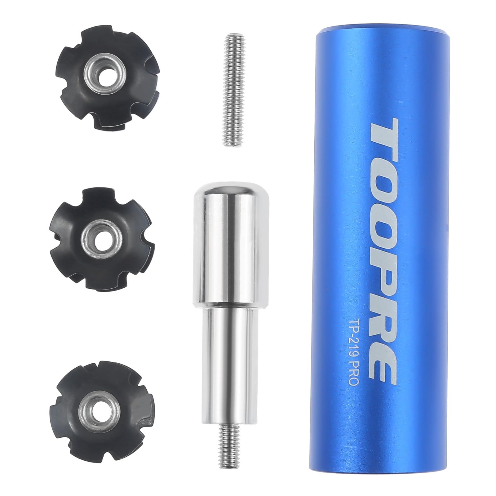 MUXSAM Bicycle Fork Star Nut Set,Blue Bike Headset Star Nut,Bike Fork Installer with 3 Start Nuts（for 7/8",1",1-1/8"