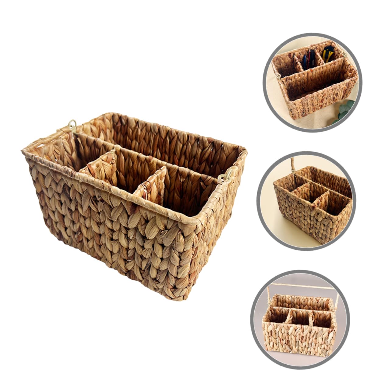 Geflochtener Besteckorganizer aus Eisen mit Trennfächern Multifunktionaler Aufbewahrungskorb für Küche und Zuhause Dekorativ und Praktisch