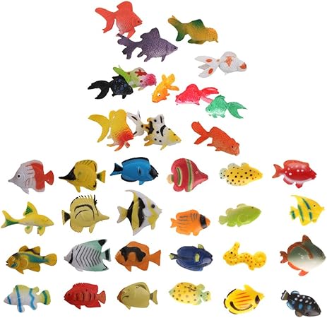 Non Brand 36 Piezas De Plastico De Animales Marinos De Juguete Variados Peces Marinos Modelo Figuras Ninos Juguetes Amazon Es Juguetes Y Juegos