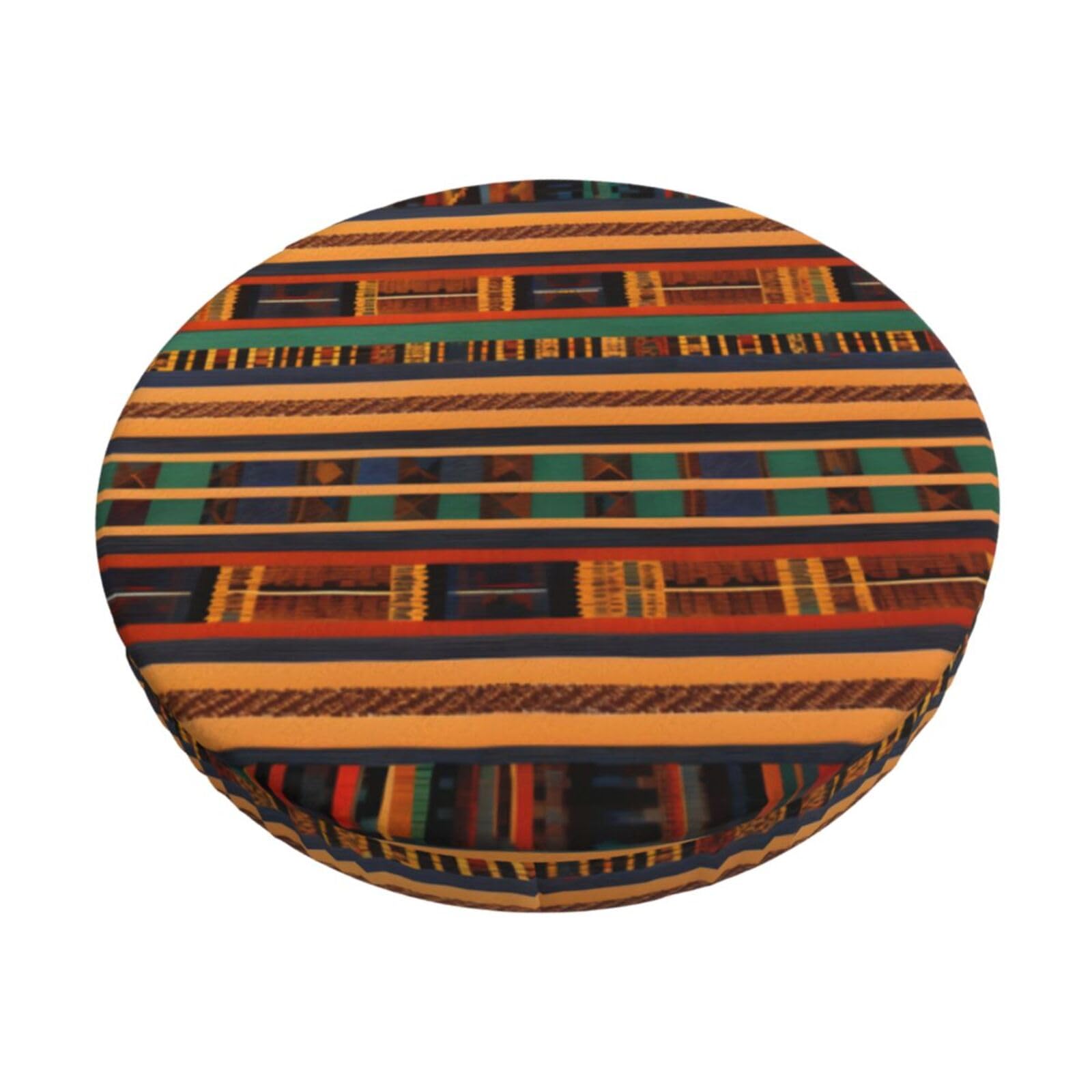 ACVnbm African Weaving Print Round Bar Chair Cushion Cover, Elastic Chair Protector For Kitchen Bar Dining