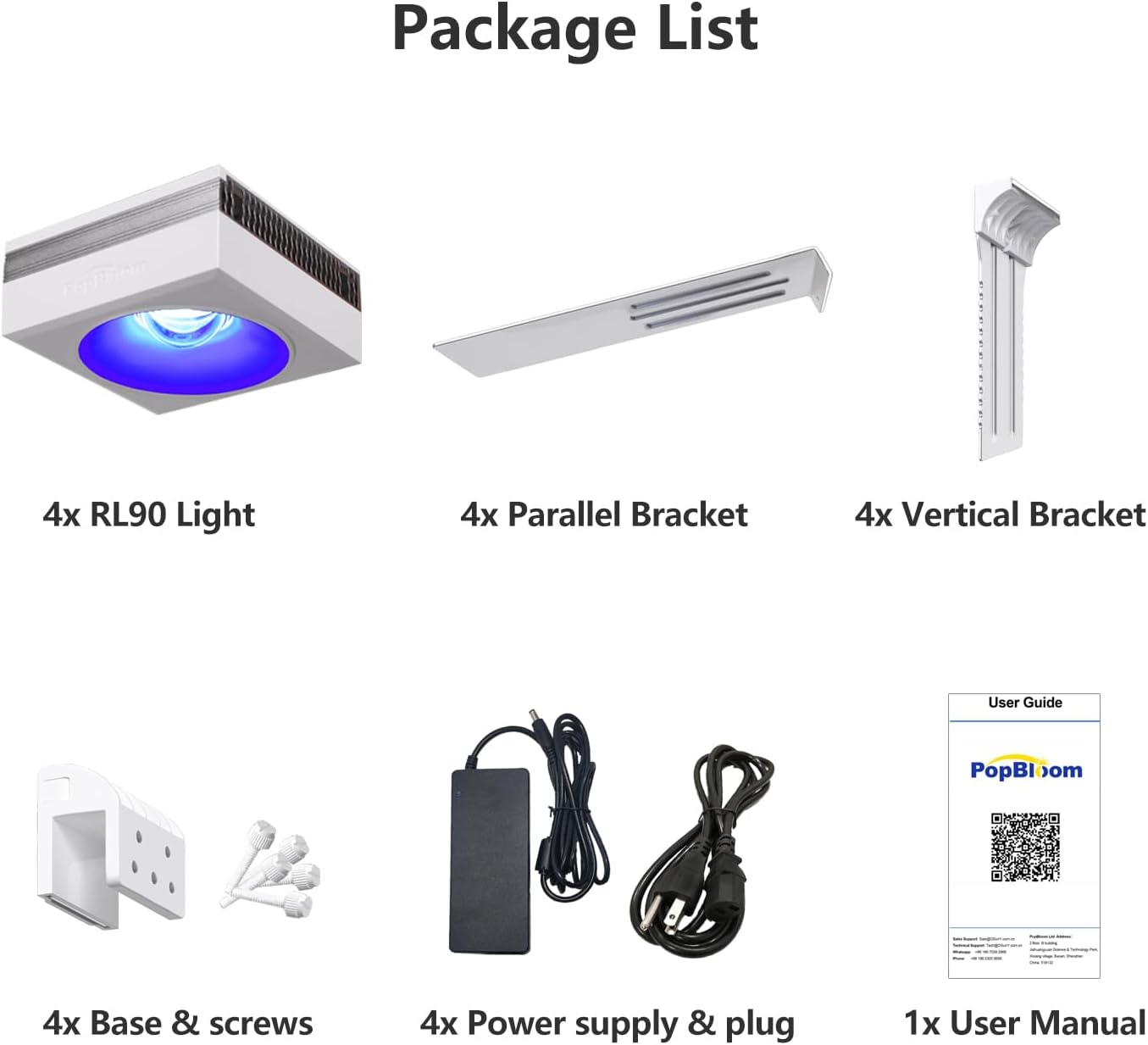 PopBloom RL90 iOS/Android App Control Saltwater Reef Aquarium Light 72 inch Aquarium LED WiFi Lights LED Coral Reef Lighting for 180-220cm Tank