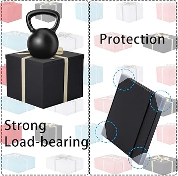 Large Gift Box with Lid 32x32x25 cm, Black Gift Boxes for presents Packaging for Birthdays, Valentine's Day, Christmas (Include Shredded Paper Fill, Envelope Card Ribbon)