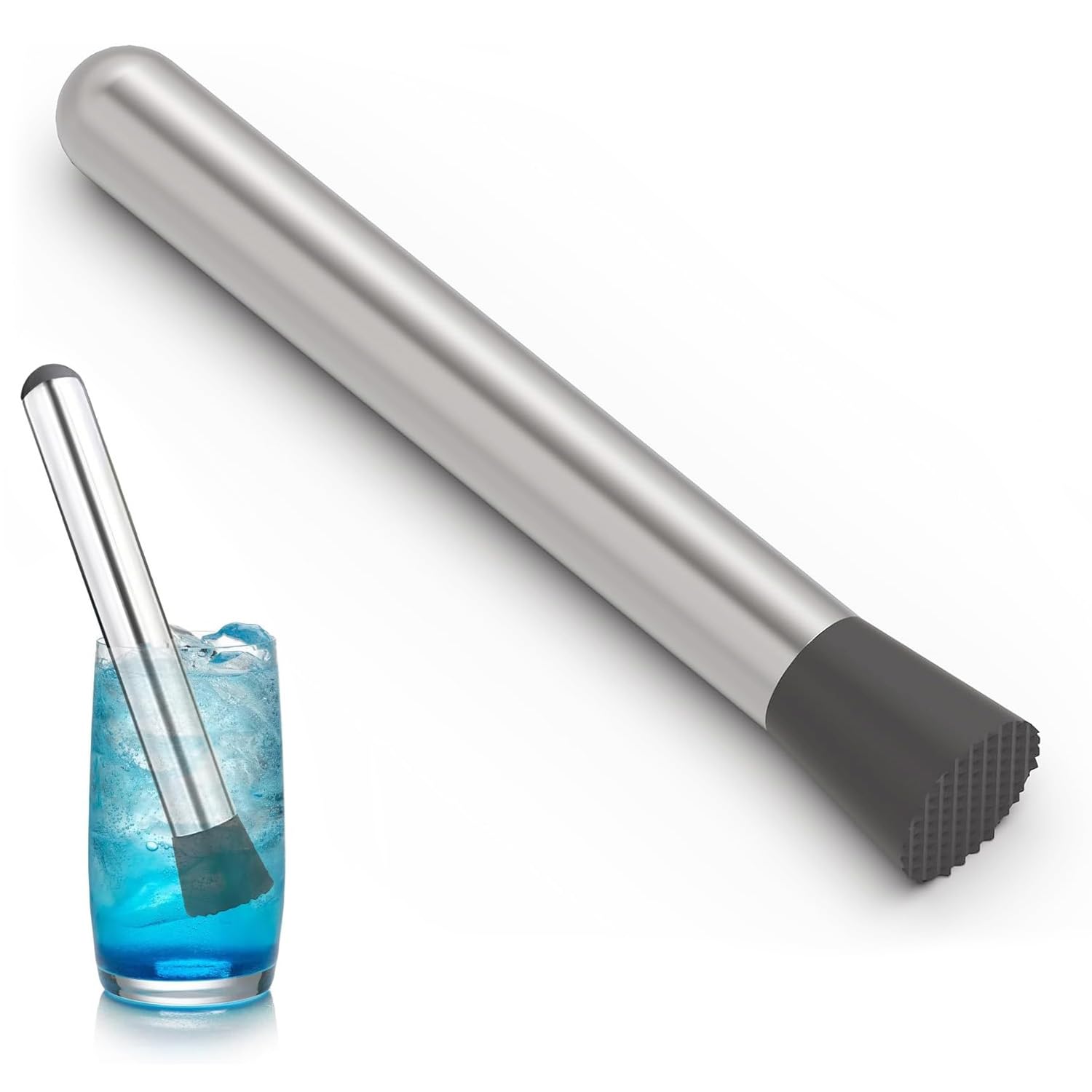 Stainless Steel Cocktail Muddler,Shaker Muddler,Muddlers for Lemonade,Stainless Steel Popsicles,Old Fashioned Cocktail Stick,Iced Beverage Making Tools,for Making & Creating Mojito Cocktails