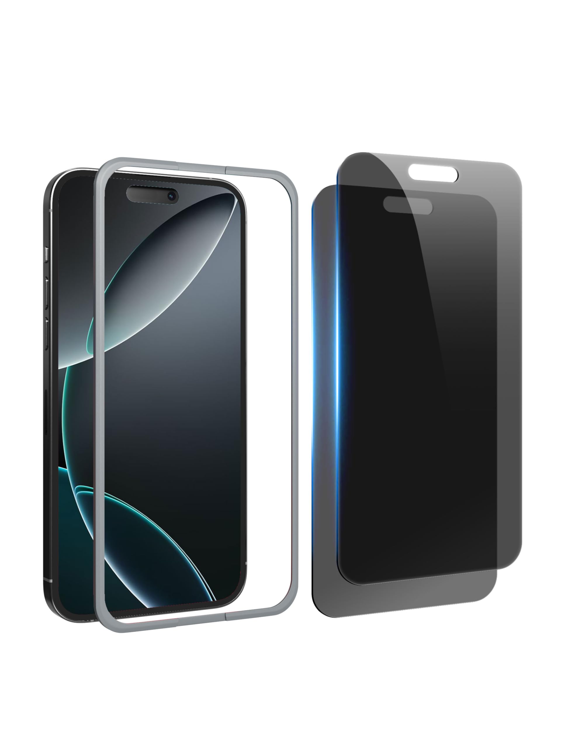 GIGIKISS Protector de pantalla de privacidad compatible con iPhone 16/iPhone 15 de 6.1 pulgadas, antiespía, antiluz azul, protector de pantalla de vidrio templado HD, fácil instalación, compatible con