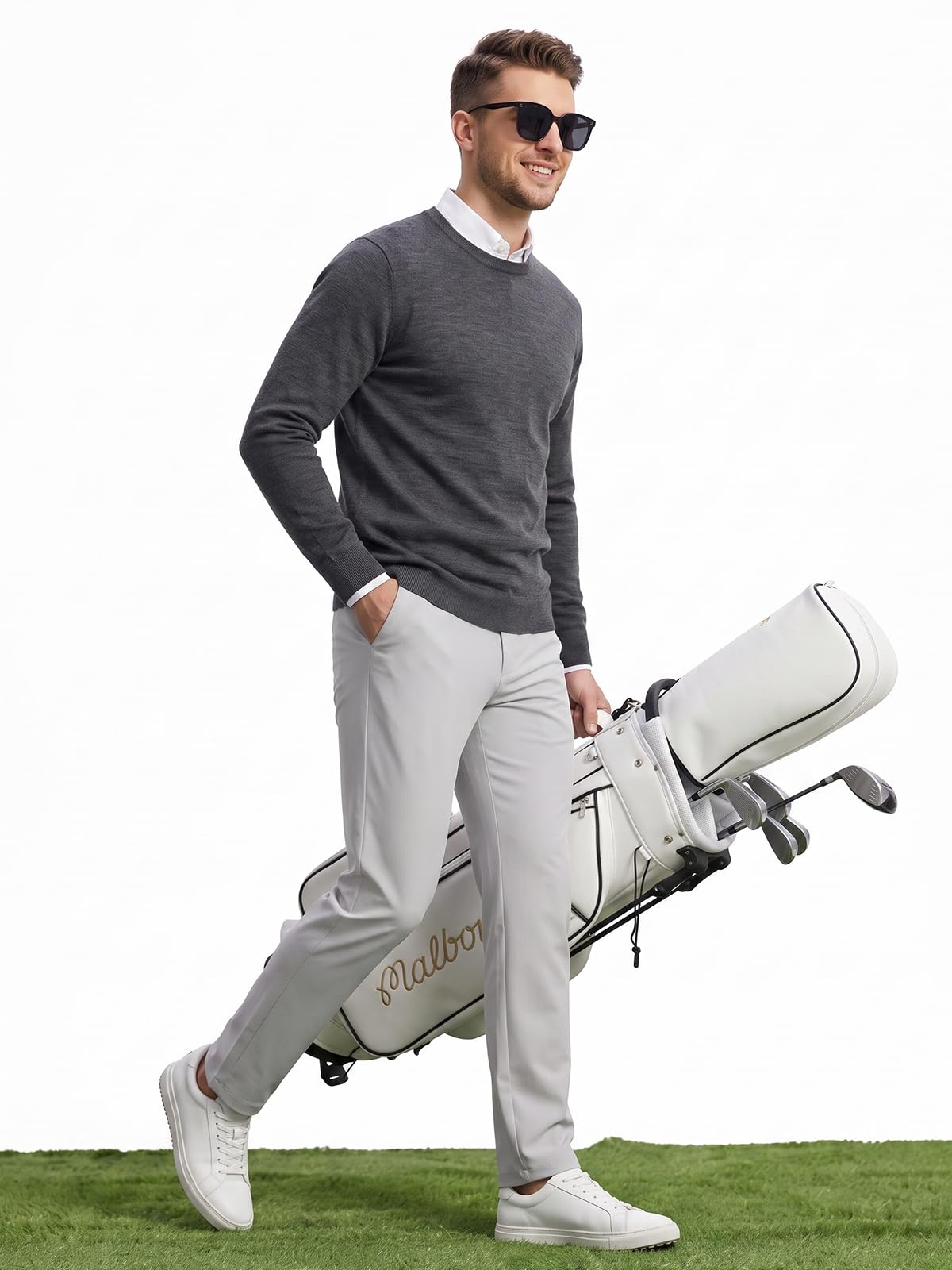 Pantalón de Golf para Hombre Elásticos Corte Slim Secado Rápido Repelentes al Agua Ligeros Transpirables para Trabajo, Deportivo y Casual con 4 Bolsillos
