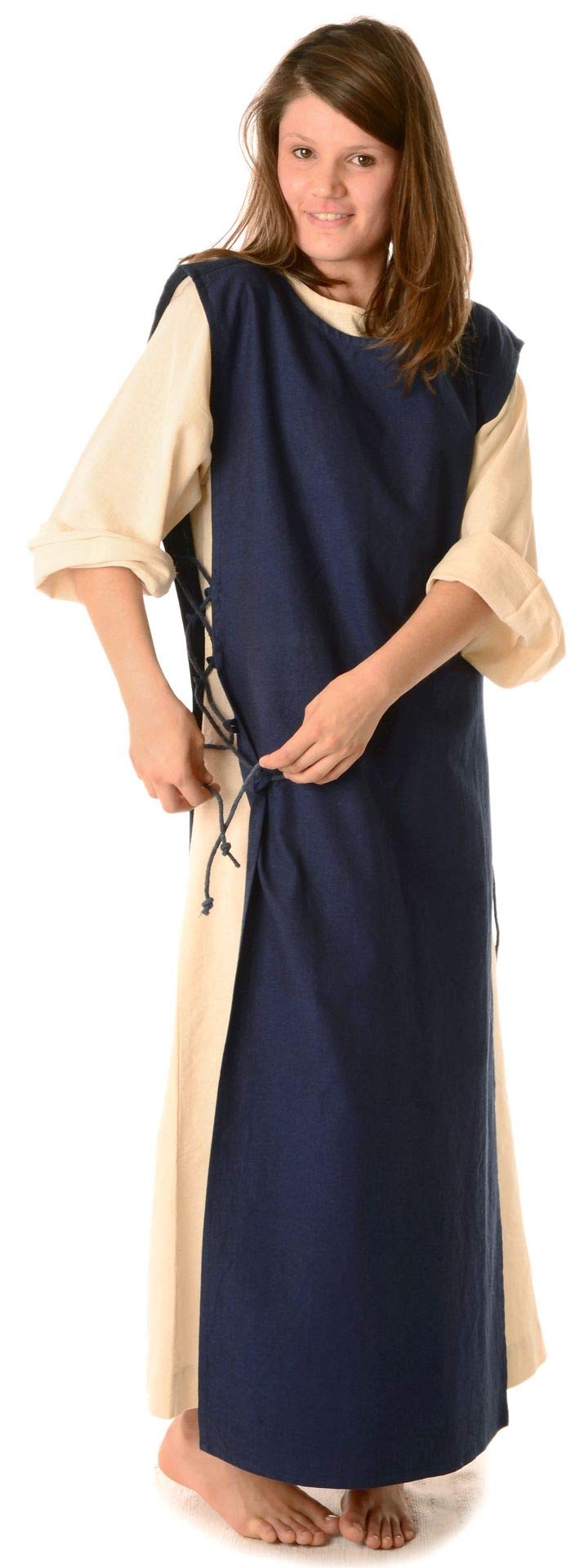 sur-Robe médiévale pour Femmes avec Lacets - Coton - Taille Unique