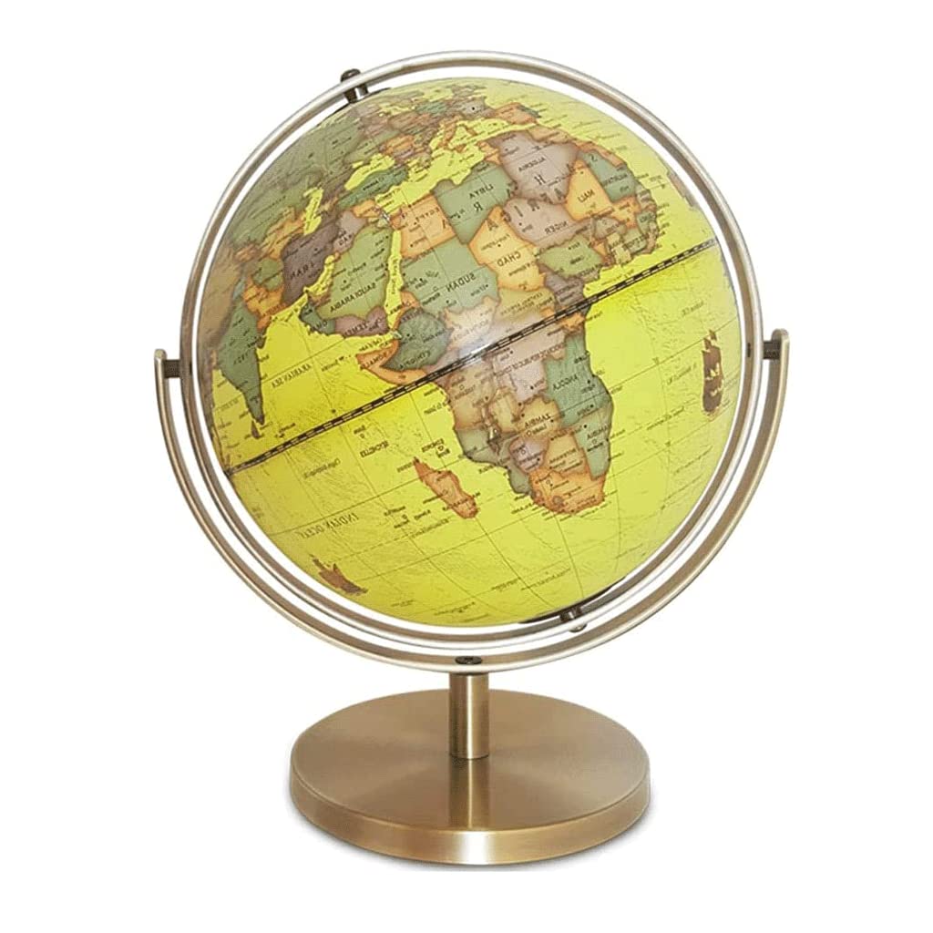 Gpdnbieu 25Cm Elegant Retro Globe 720° Rotating With Stand Educational Adult Desktop 12.5 Inch Clear Text Marking(25Cm)