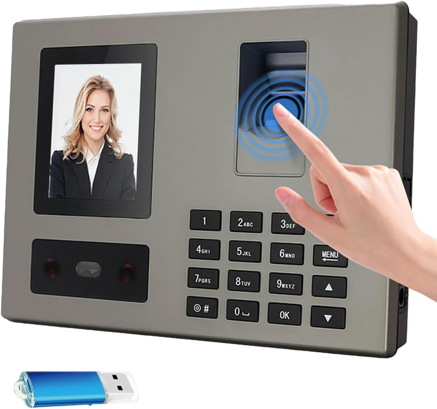 Horloge pour employés de petite entreprise avec reconnaissance faciale et empreinte