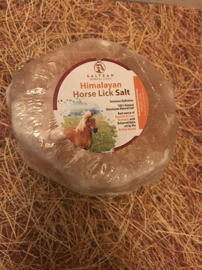 SALTEAN 12x sale rosa naturale da leccare animali dell'Himalaya | Corda sospesa | Adatto a tutti gli animali | 1-1,5 kg Sale| (12 pezzi in una scatola)