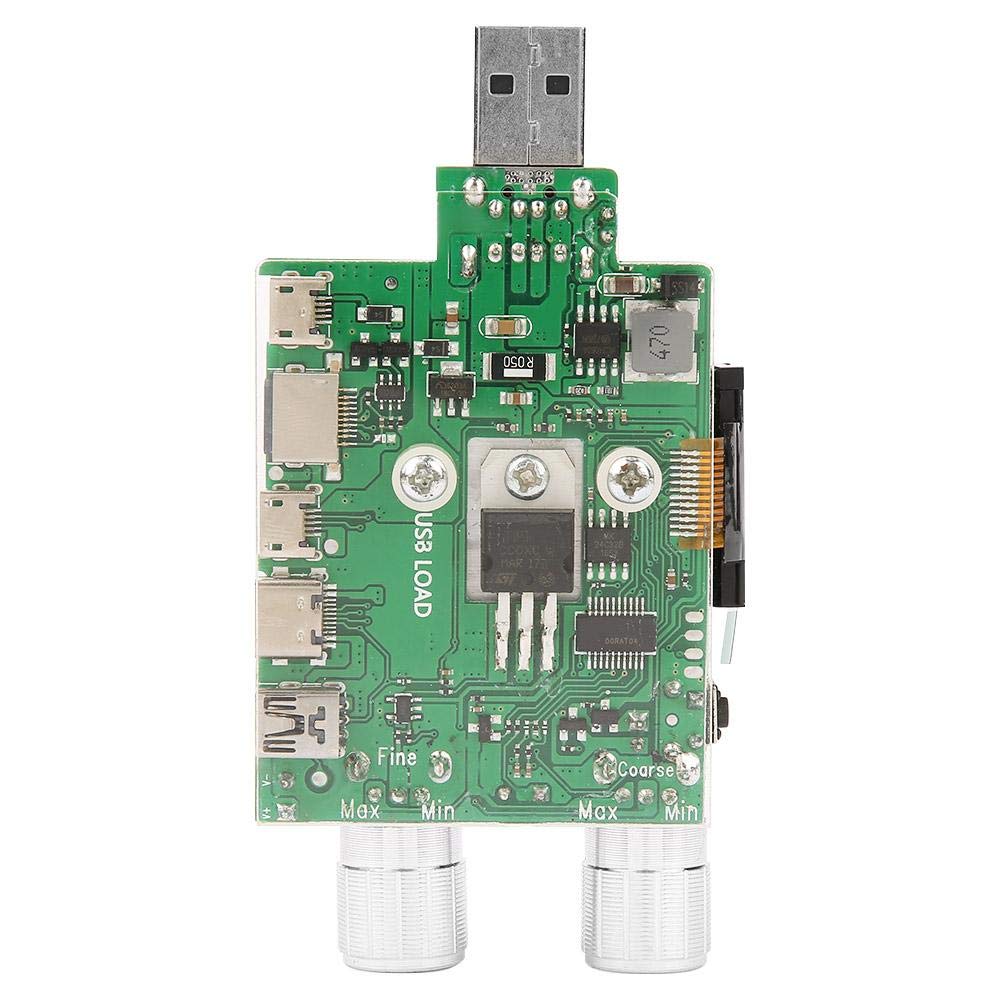 Akozon 35W Medidor Resistencia de Carga Electrónica Probador de Carga de USB Ajustable con pantalla LCD 4-30V DC