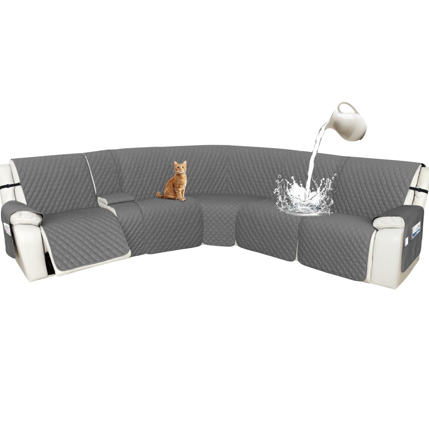 Arfntevss Recliner Sectional Couch Covers 1OO Waterproof L Shape Sofa Cover for Reclining L Shaped Sectional Slipcover Dog