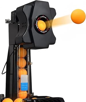 Table Tennis Robot, Ping Pong Trainer, with 9 Types of Rotating Balls and 4 Training Modes, Automatic Ball Collection, 300+ Large Capacity, Suitable for Home and Training Hall Use