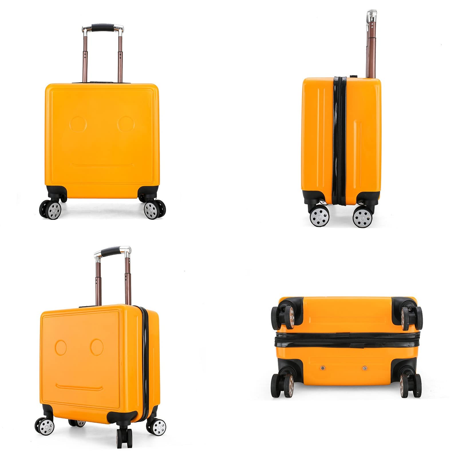Equipaje para niños Maleta con Ruedas Universal silenciosa de Doble Fila de Dibujos Animados de 18 Pulgadas Maleta con Ruedas para niños pequeños Multicolor Opcional(Color:Yellow)