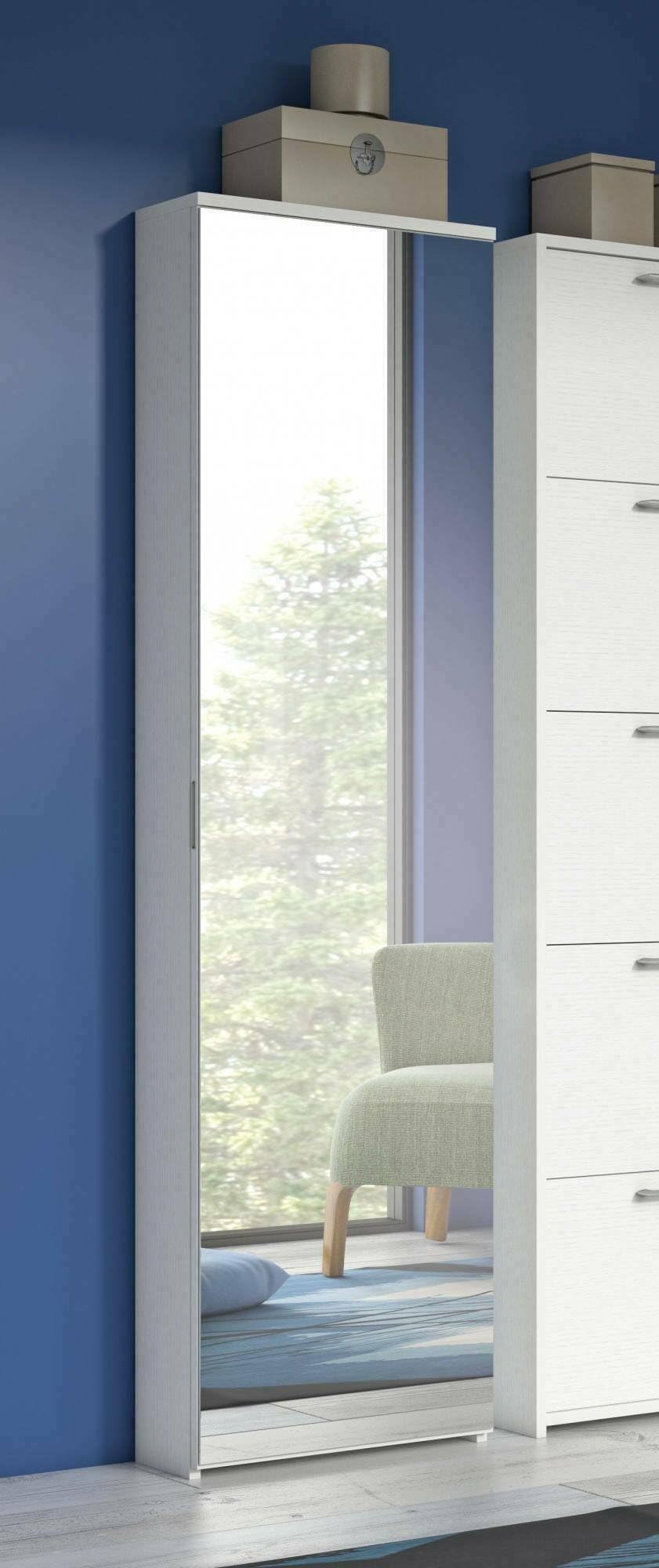 Dmora Scarpiera Ciclamino 18x50x178h cm Bianco 5 Ripiani 10 Paia, Mobile Portascarpe 5 Vani Made in Italy