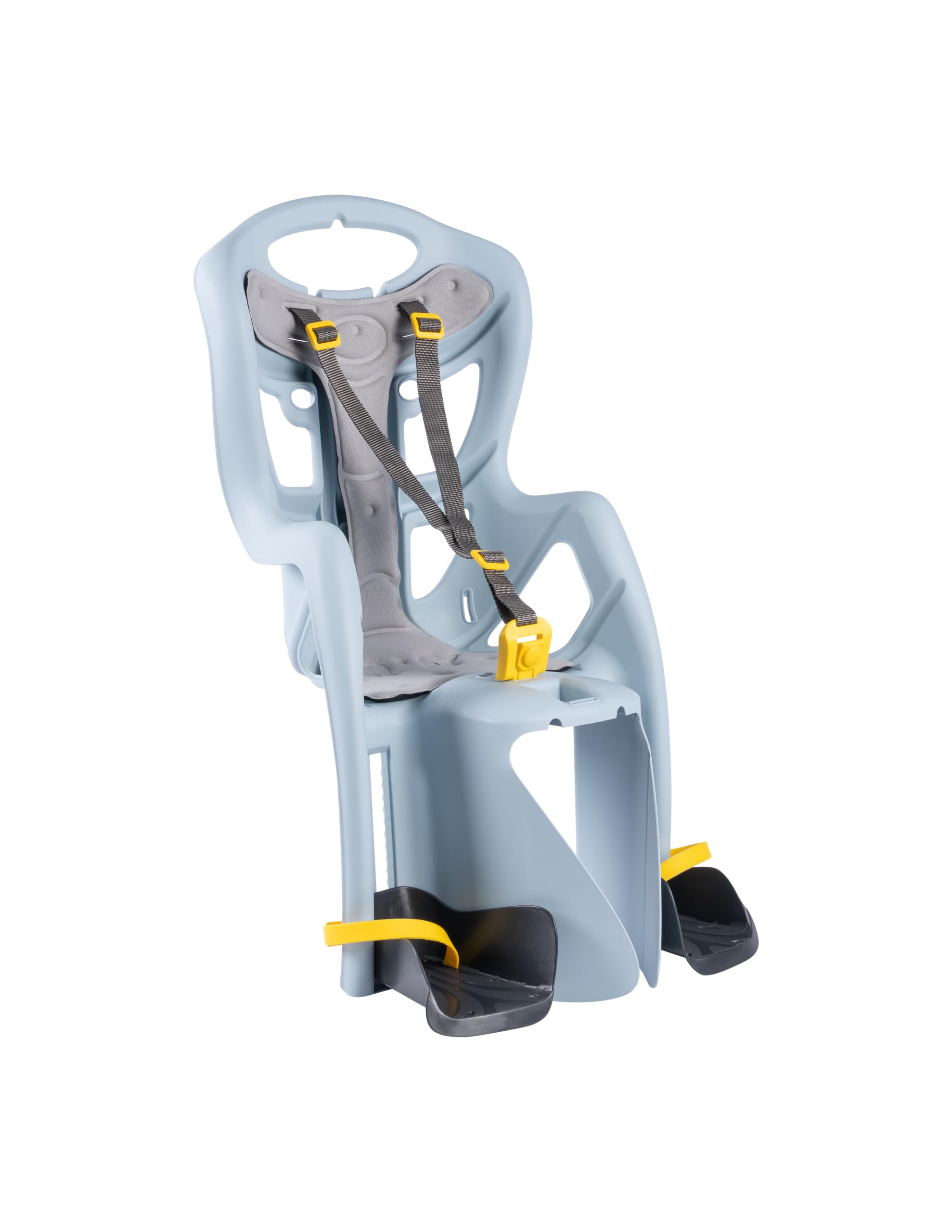 Bellelli | Pepe - Seggiolino Posteriore per Bicicletta - per Bambini Fino a 22 kg, da 3 a 8 Anni - Si Fissa al Telaio - Colore Ice Blue Grey