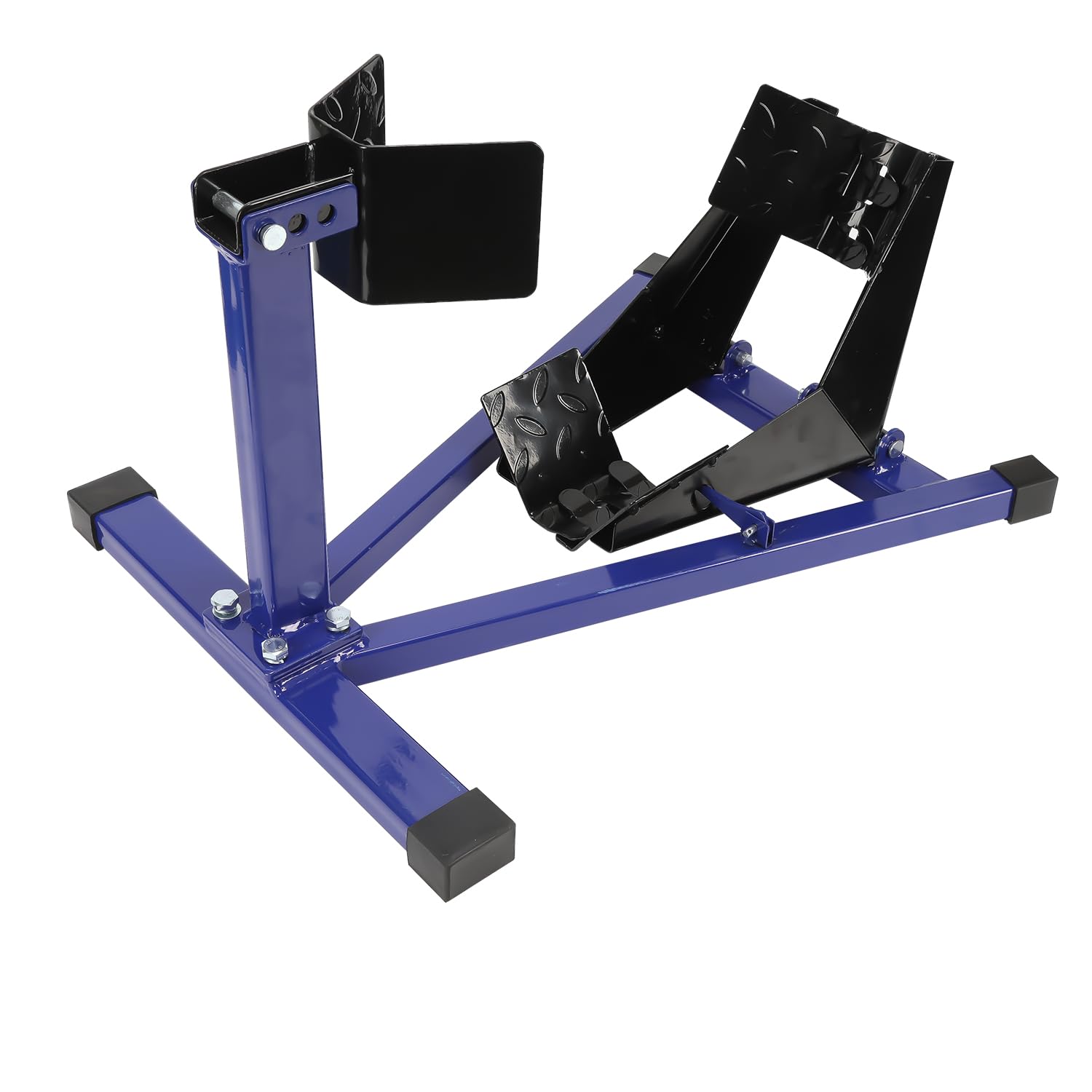 Motorrad Montageständer, 1 Stück Motorrad Vorderradklemme, Motorradwippe für Anhänger, Vorderrad Transportständer, Motorradwippe für Reifen 60-160 mm Breite, Blau-Schwarz