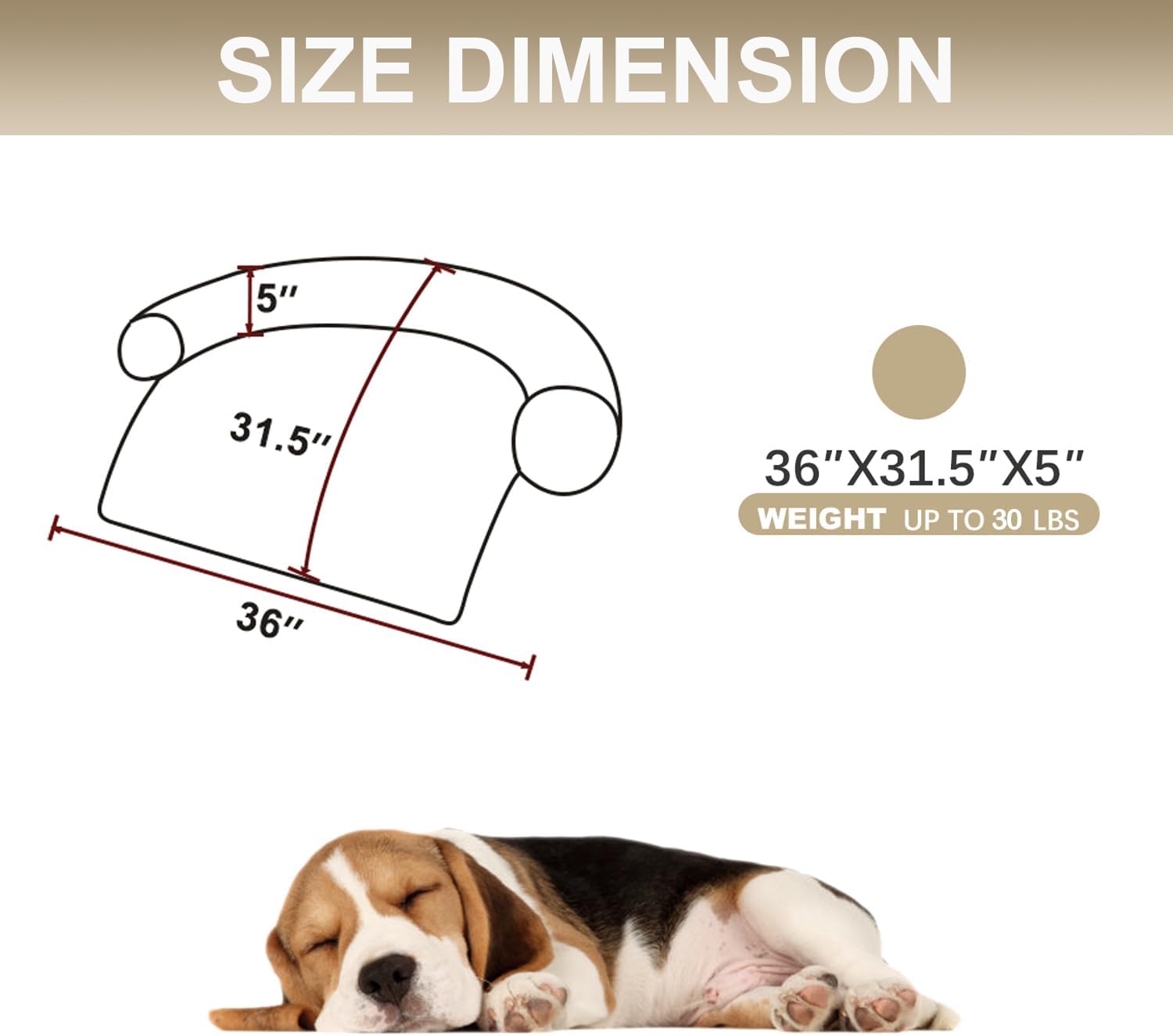 Tinaco Calming Dogs/Cats Bed Mats, Dog Pad Washable Removable Couch Cover, Plush Long Fur Mat for Pets, Waterproof Lining, Perfect for Small, Medium and Large Dogs and Cats (Gradient Brown, 36"x31")
