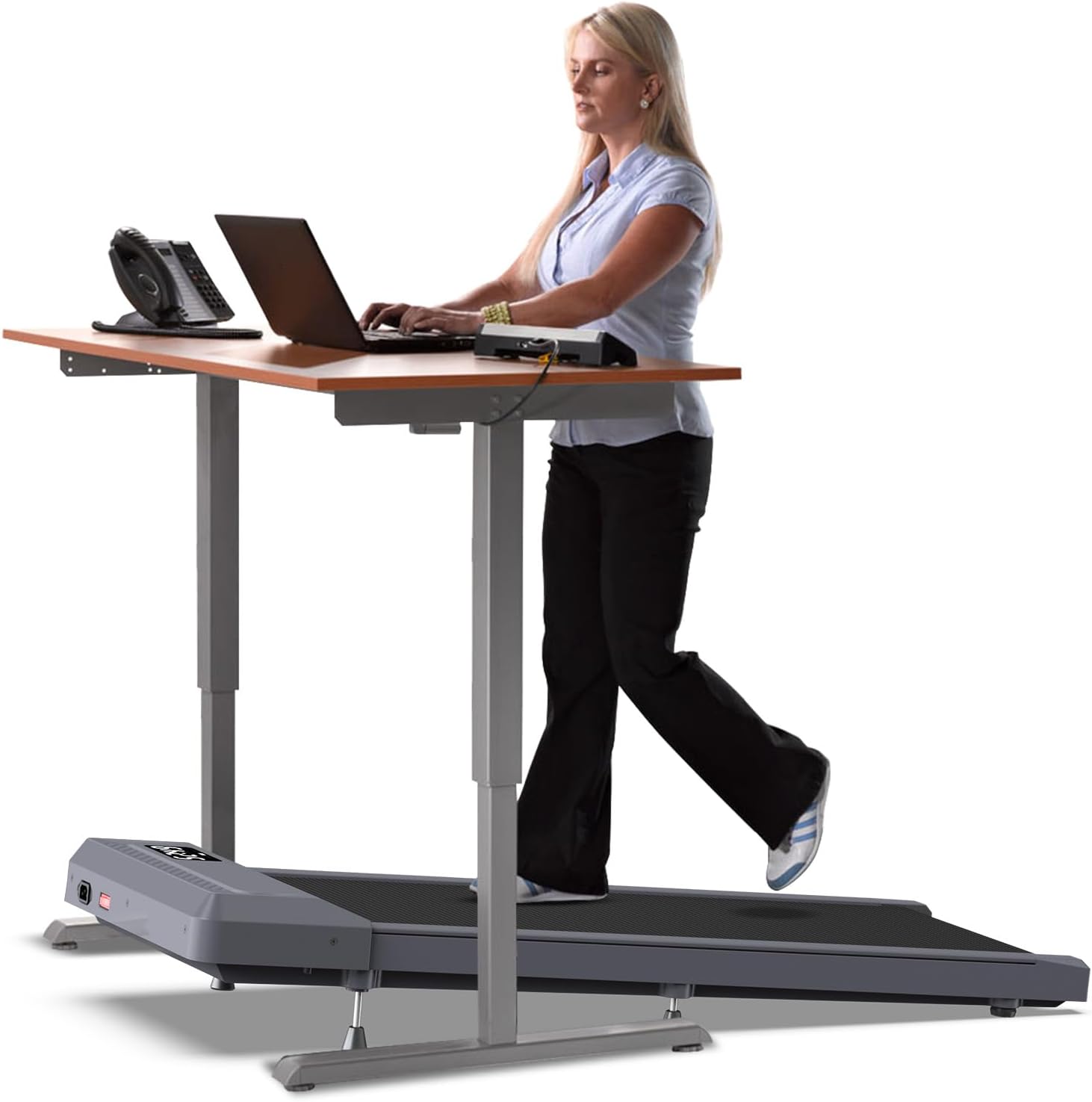WELLFIT Standing Desk Walking Pad Treadmill, Under Desk Treadmill with 10% Incline, Walking Pad for Home Office 265LBS Capacity 2.5 HP, LED Display, Remote Control, Easy to Move