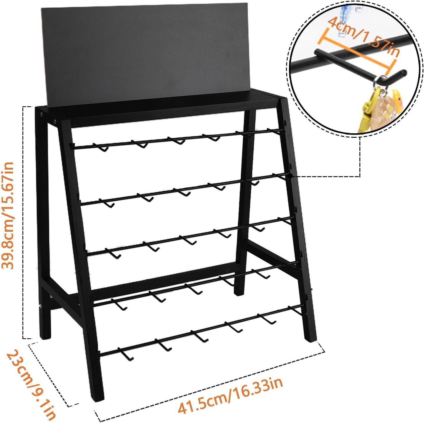 [LHYTFPGYL] ベンダー販売用ジュエリーディスプレイ、広告ボード用ウッドイヤリングブレスレットキーホルダー、フック30個付き