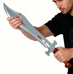 Faca Tática Artesanal, Modelo Rambo, Aço com Tratamento Térmico, Cor Prateado, Estilo Facão