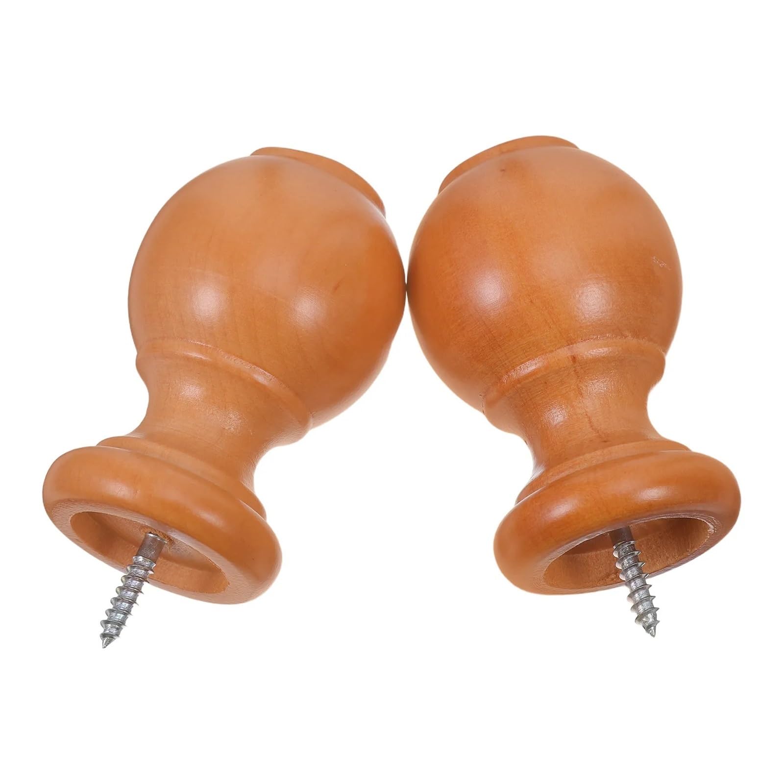 Lot de 4 embouts de tringle à rideaux en bois pour tringle à rideaux - Tête romaine pour tringle à rideaux de 29 mm de diamètre