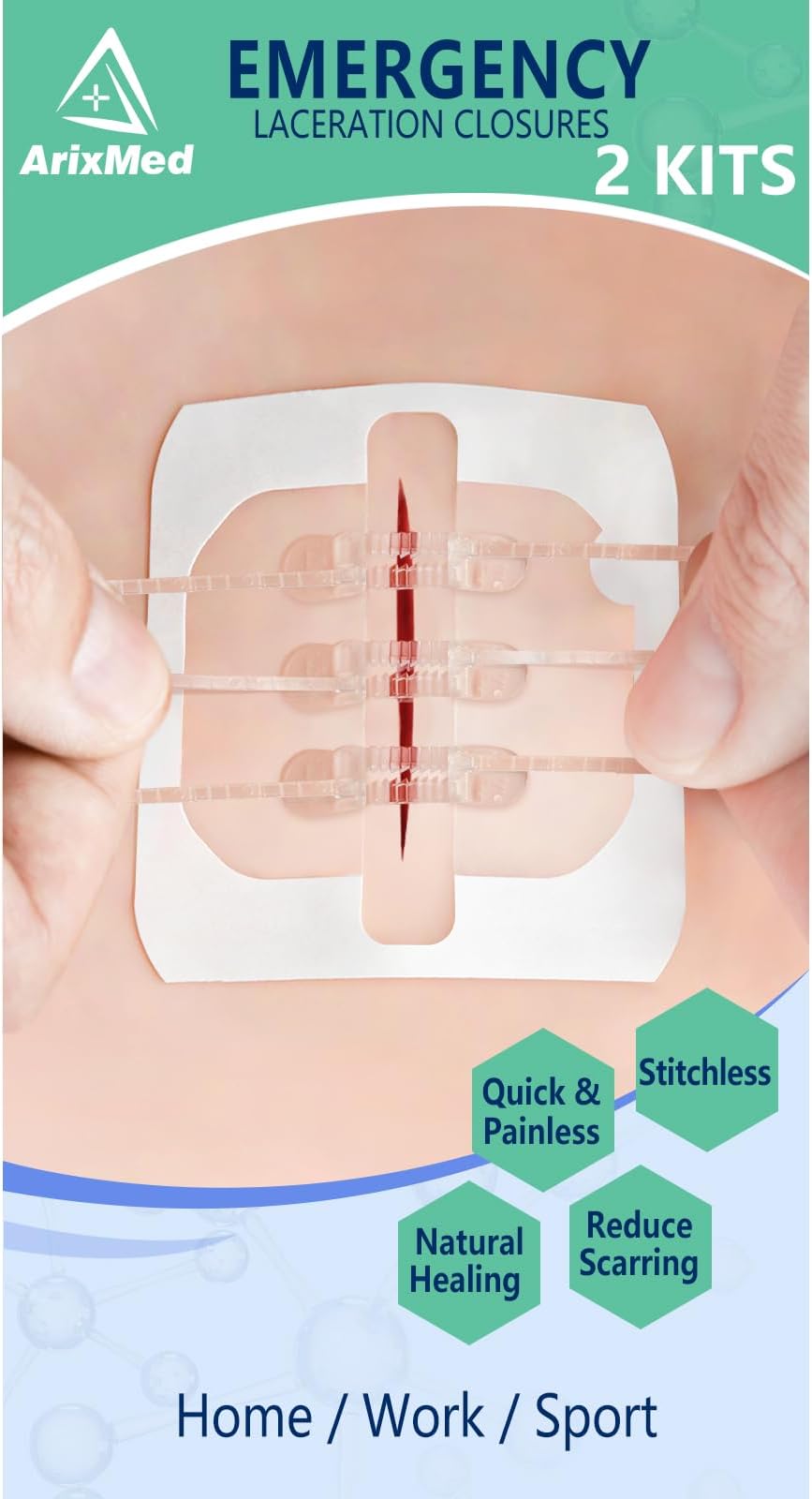 Emergency Laceration Closures, Zip Sutures Butterfly Bandaids (2 Set) - Laceration Repair Without Stitches, Life Happens, Be Ready!