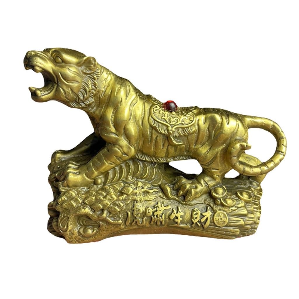 Sculpture de tigre en laiton massif pour décoration haut de gamme