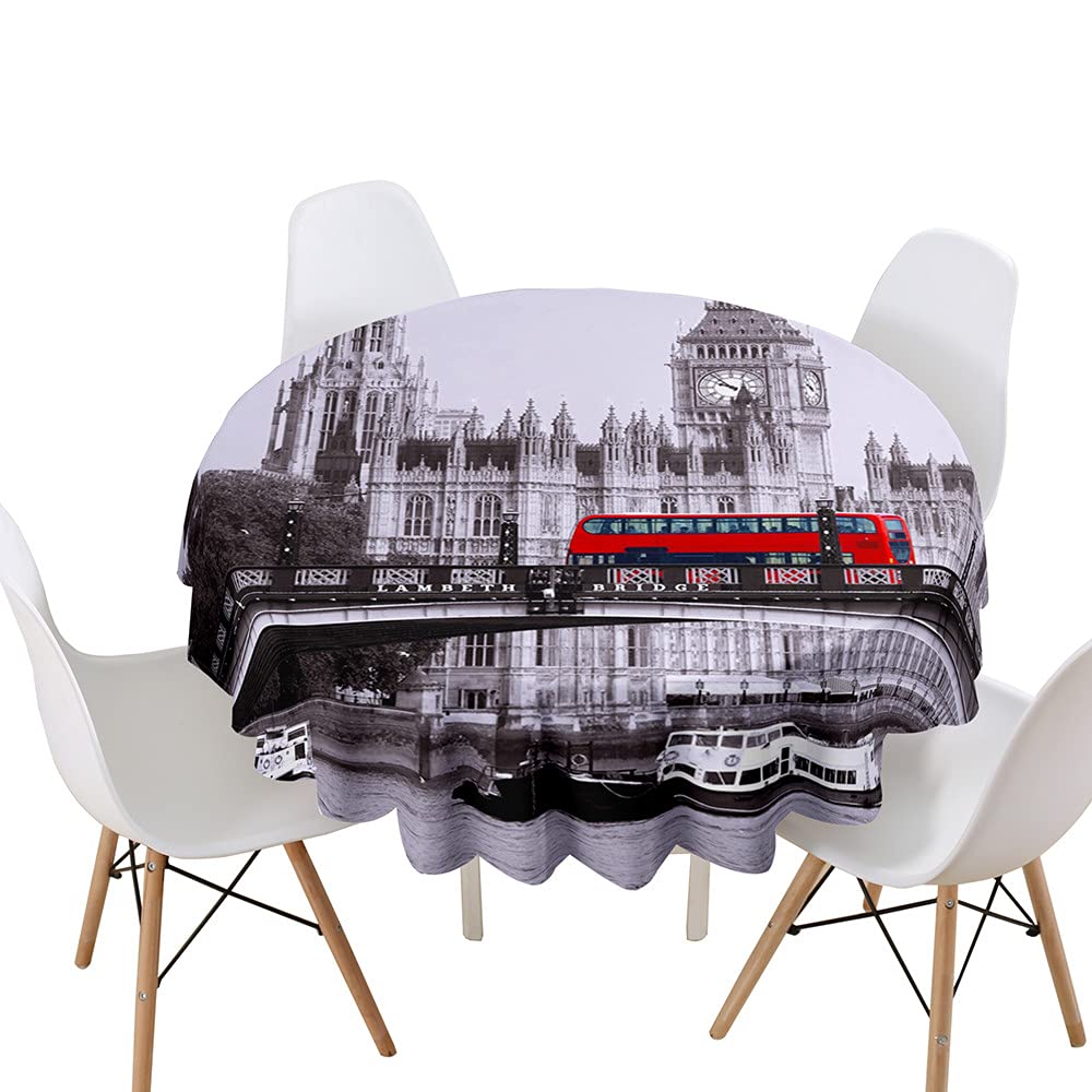 Nappe Toile Cirée Pvc Ronde - Anti Tache Impermeable - Orange - Pour Jardin - Maison