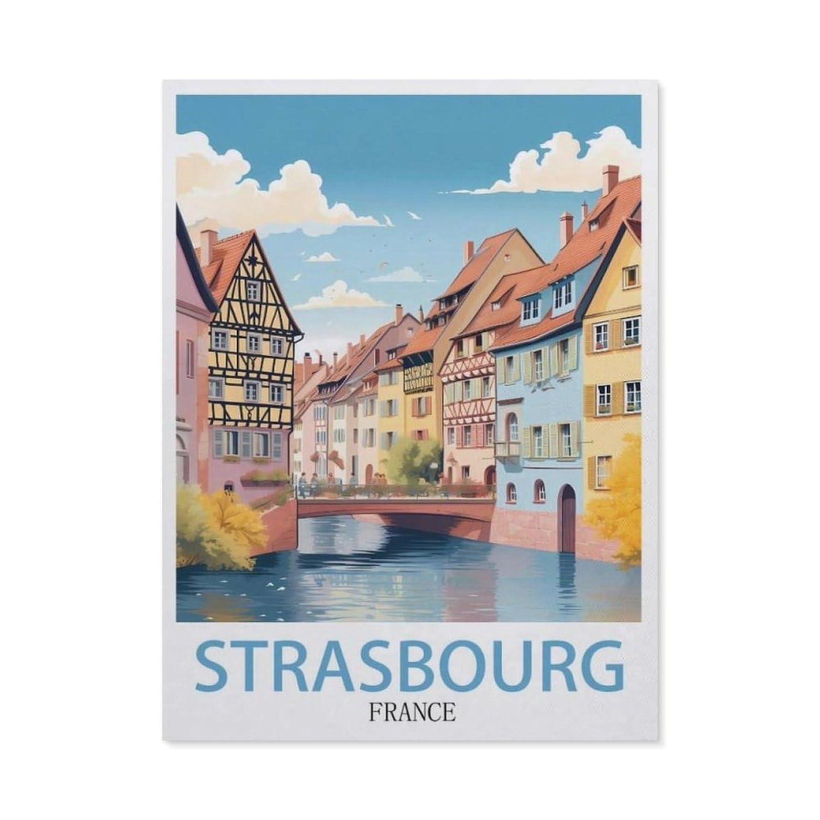 Metal Tin Sign，Strasbourg France(15x30cm）
