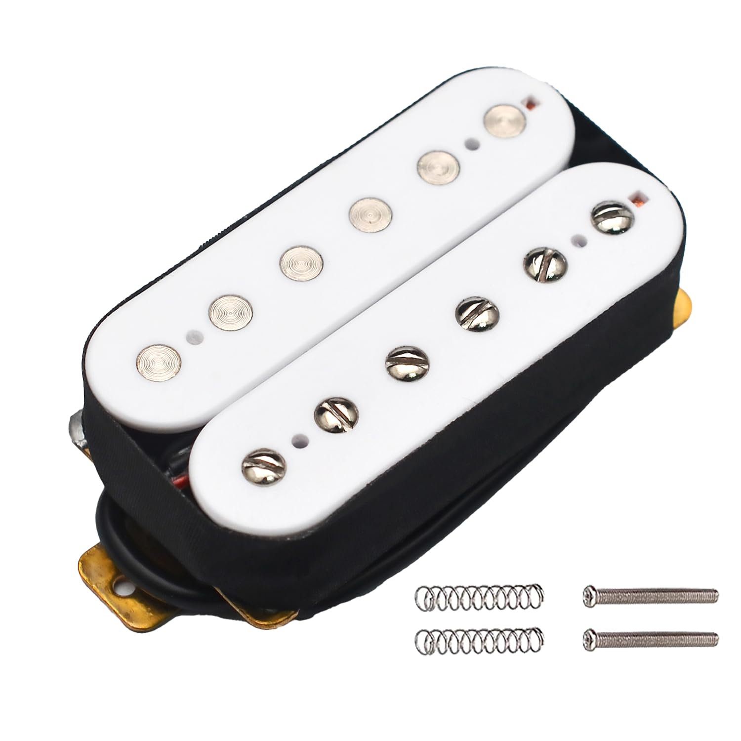 Alnico Lot de 5 micros Humbucker pour guitare électrique à double bobinage Blanc 52 mm