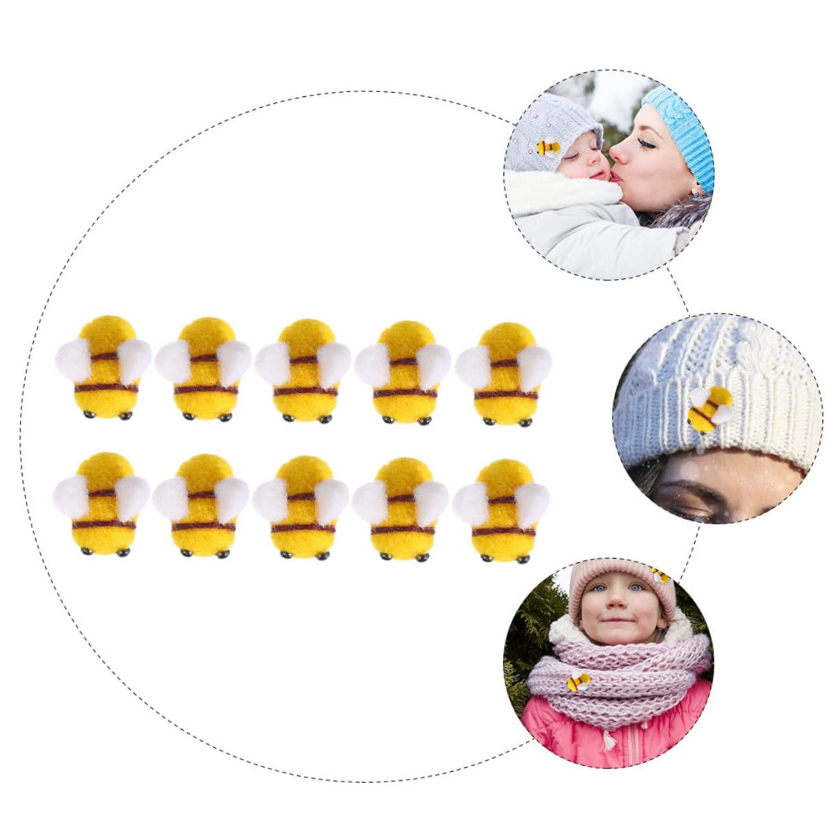 Uonlytech 8 Sätze Wool Felt Bee Bastelset Teiliges Für DIY Partydekoration Umweltfreundliche Filz Bienen Für Kreative Bastelprojekte Für Geschenkideen 20 Stück * 8