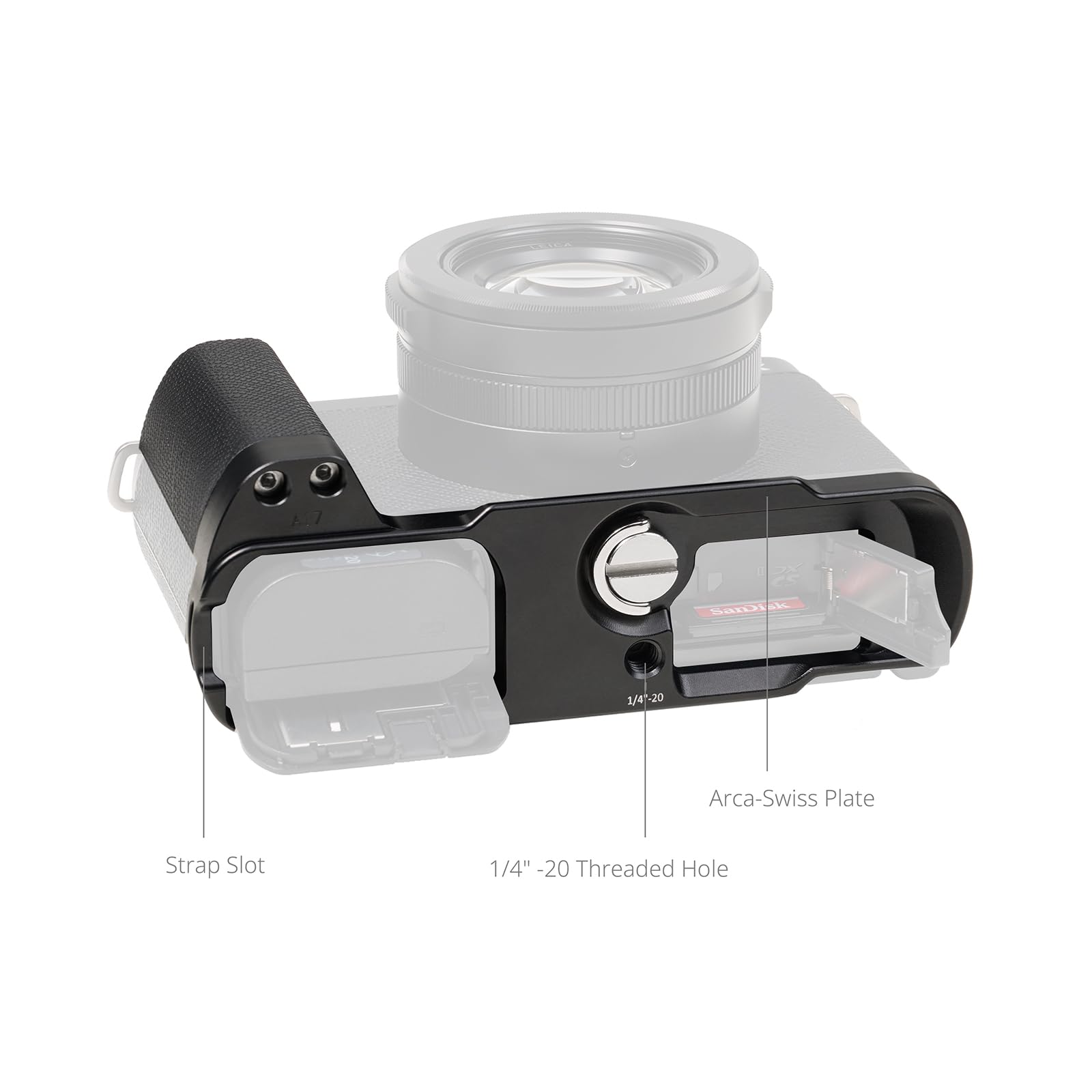SMALLRIG Poignée en L pour Panasonic LUMIX L10, poignée latérale Ergonomique, Plaque de Fixation Rapide pour Arca-Swiss, Compatible trépieds, Montage Facile - (Noir) 5700