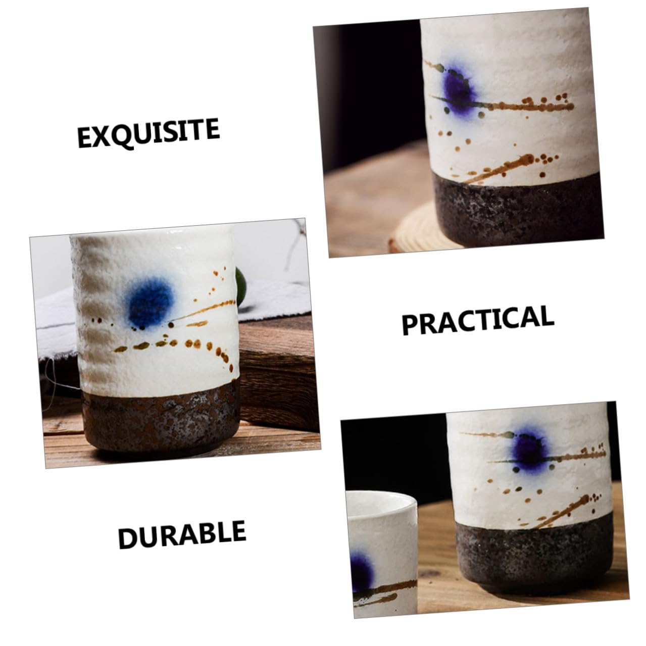 Taza de Té Japonesa Fácil de Limpiar y Apta para Lavavajillas de Cerámica 250ml Diseño Pintado a Mano Adecuado Ocio y Obsequio